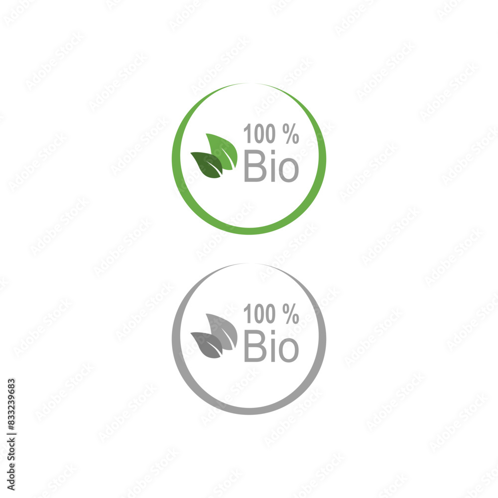 Eco Bio Natural Organic Food Product Badges isolated on White Eco Bio Natural Organic Food Product Badges isolated on White