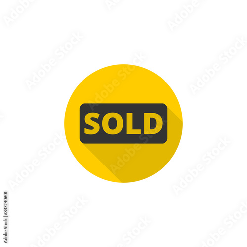 Sold button icon isolated on transparent background