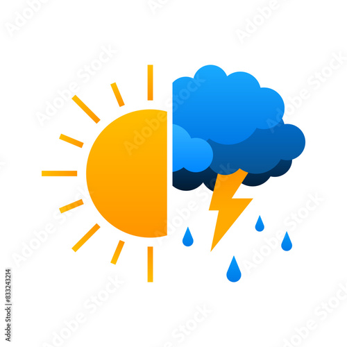 Climate change meteorology weather forecast icon vector design	
