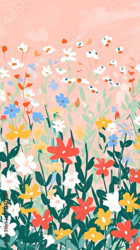 Cute flowers illustration pattern plant backgrounds.