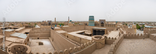 View of Itchan Kala, the walled inner town of the city of Khiva photo