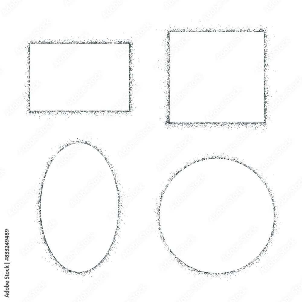 set of Grunge stencil frames. Spray painted frame, ink splatter texture and stencils border with over spray in black over white. vector illustration. set of Grunge stencil frames. Spray painted frame, ink splatter texture and stencils border with over spray in black over white. vector illustration.