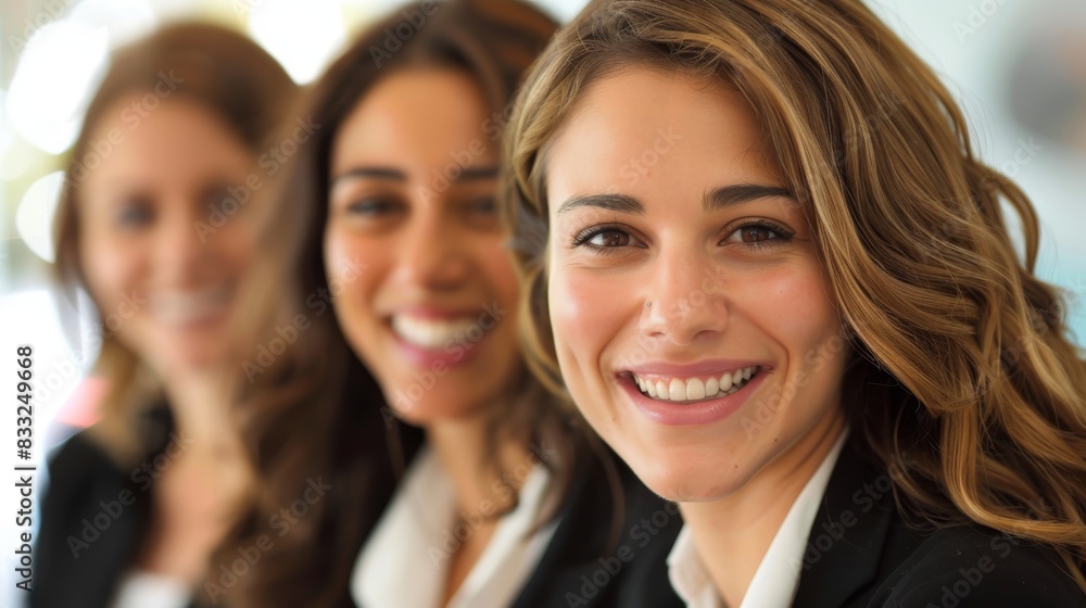 Beautiful businesswomen smiling presentation Beautiful businesswomen smiling presentation
