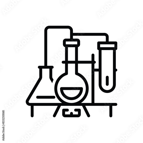 Black line icon for chemistry 