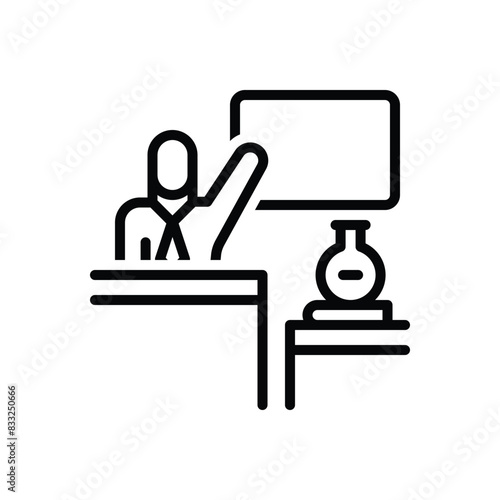 Black line icon for teaching 