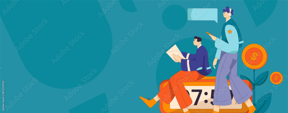 Flat vector illustration of business people operating work scene
Flat vector illustration of business people operating work scene