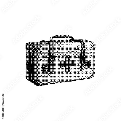 First Aid Kit Dithering Bitmap Vector