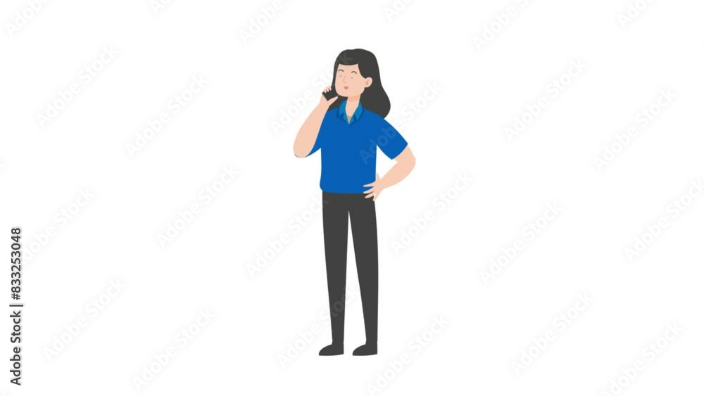 Female employee with phone Female employee with phone