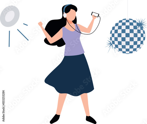 A girl is enjoying the music.