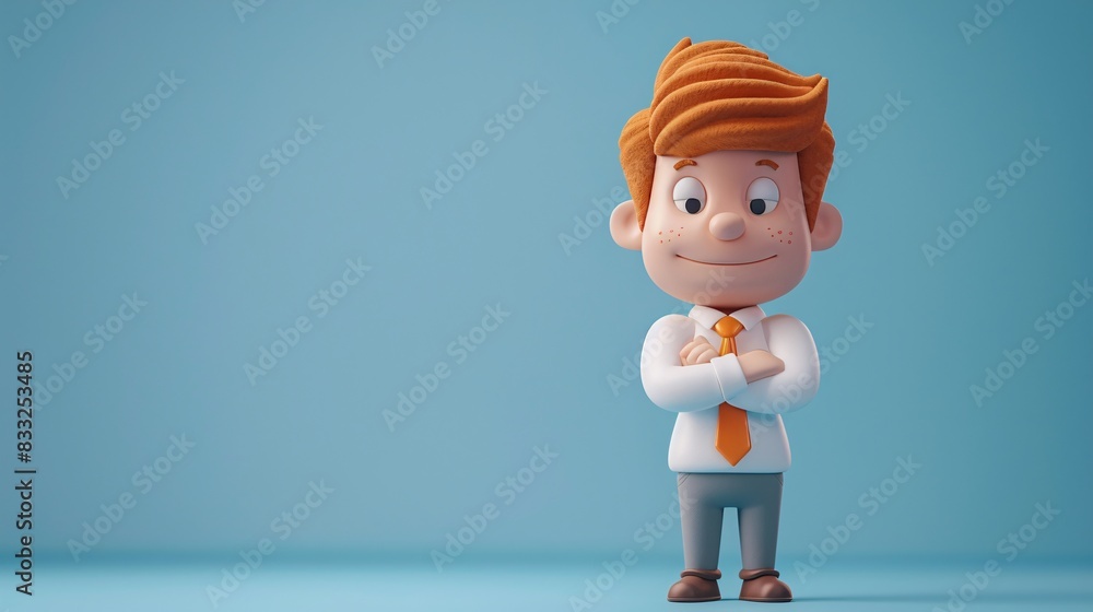 3D illustration of a cheerful businessman with arms crossed. Ideal for business, corporate, and professional concept designs. 3D Illustration. 3D illustration of a cheerful businessman with arms crossed. Ideal for business, corporate, and professional concept designs. 3D Illustration.