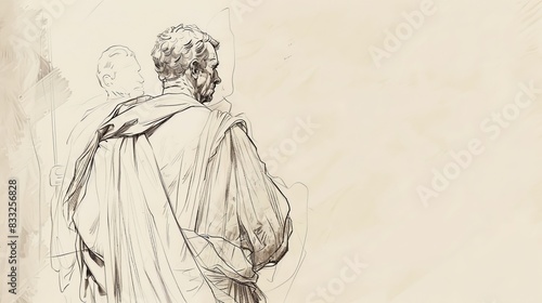 Biblical Illustration of Philippians 3: Warning Against False Teachers, Paul's Testimony, Pursuit of Christ on Beige Background with Copyspace