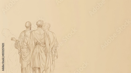 Biblical Illustration of Romans 9: God's Sovereignty, Election, Israel's Unbelief, Inclusion of Gentiles on Beige Background with Copyspace