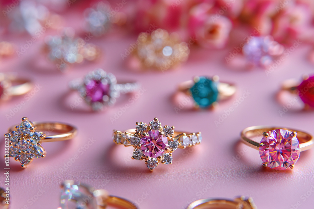 Jewlery collection for women,girls, teens, jewelery photography isolated on pink backdrop. Jewlery collection for women,girls, teens, jewelery photography isolated on pink backdrop.
