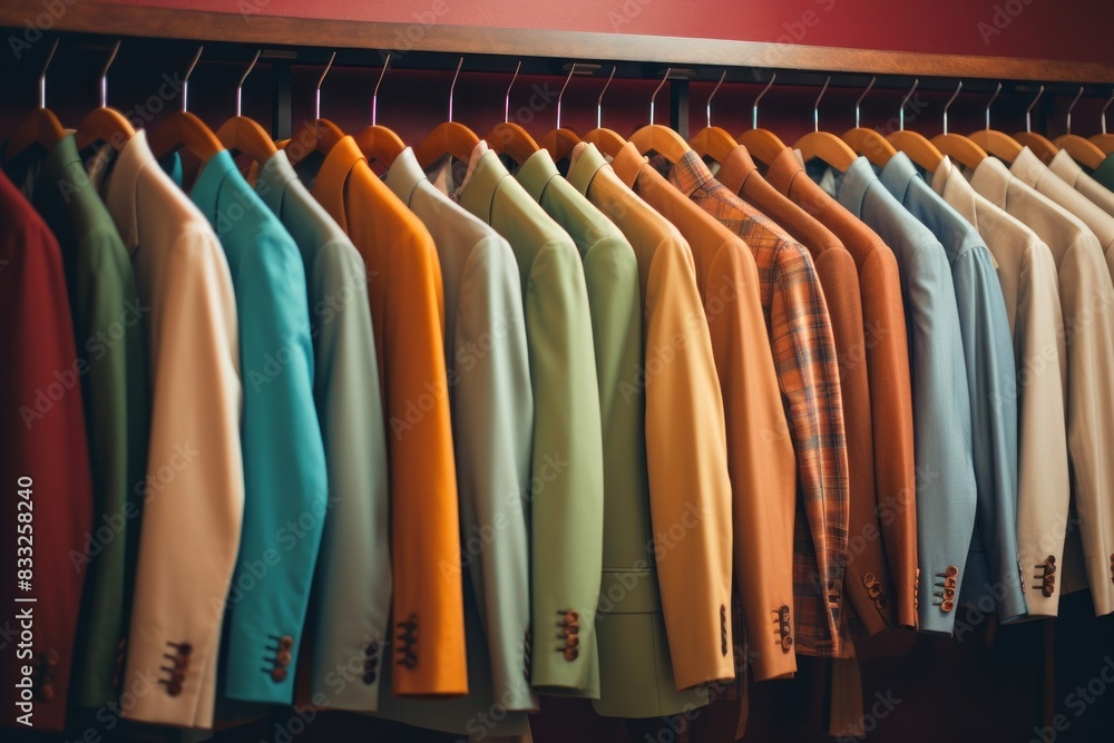 Suit rack closet room arrangement. Suit rack closet room arrangement.