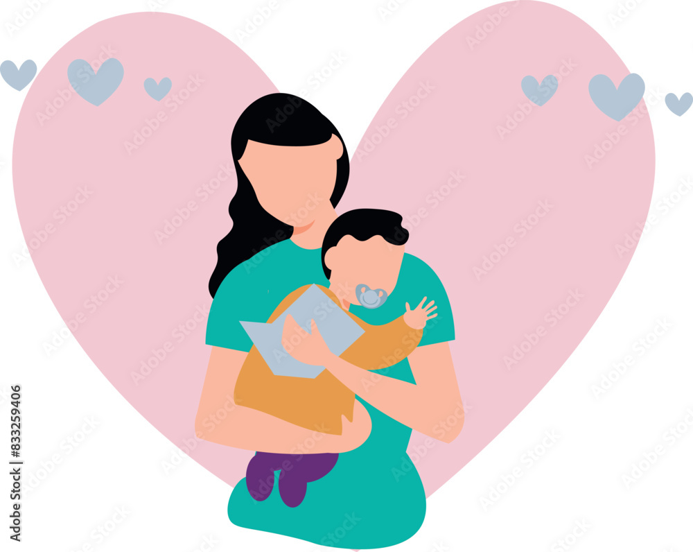 The mother is holding the baby. The mother is holding the baby.