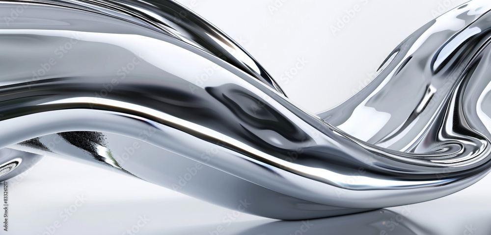Minimalist design: sleek metallic silver abstract billboard on a white background. Minimalist design: sleek metallic silver abstract billboard on a white background.