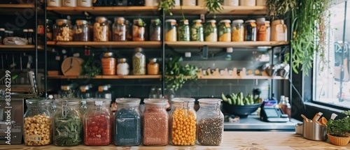  Zero waste grocery store where customers bring their own containers  photo