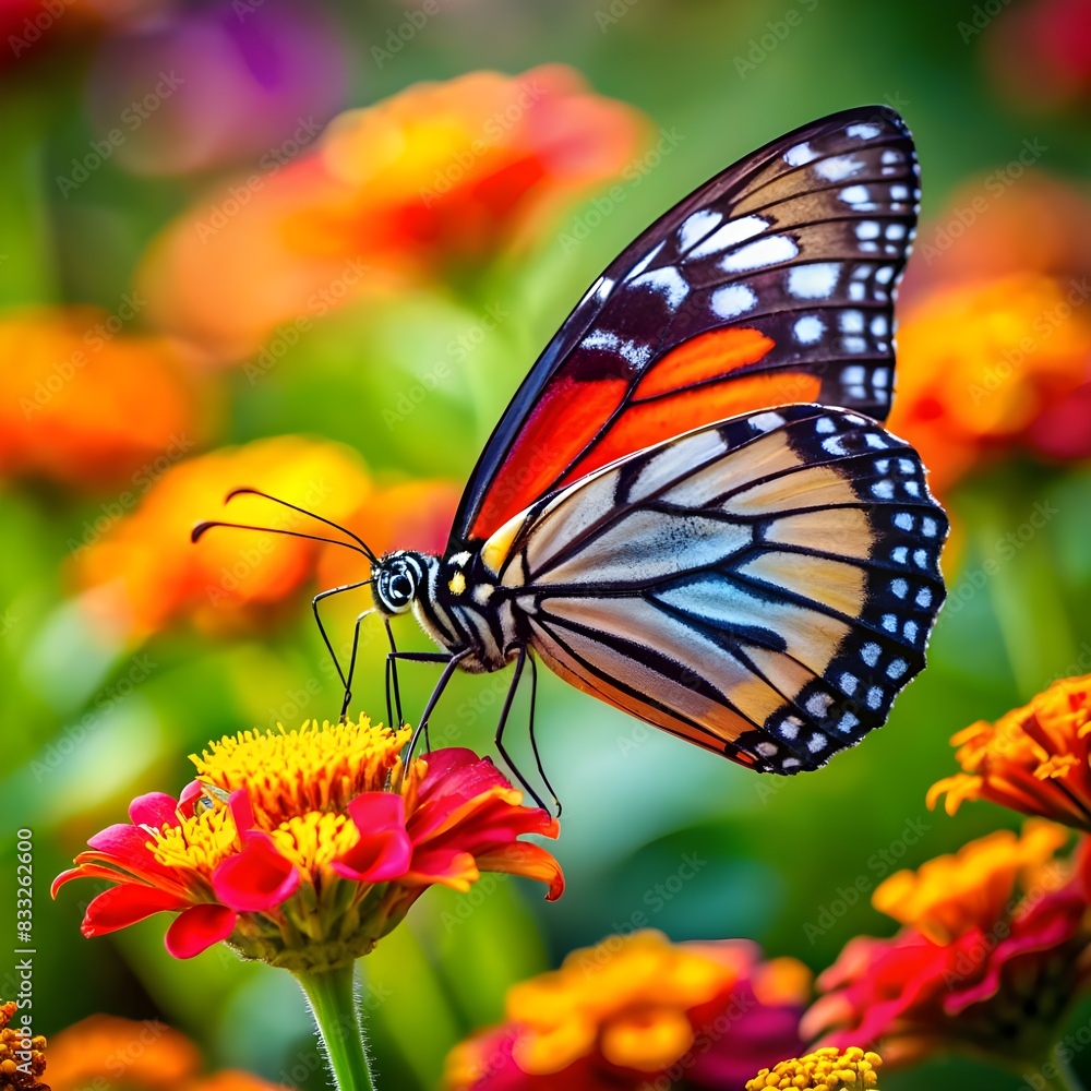 Fototapeta premium colorful butterfly on flower