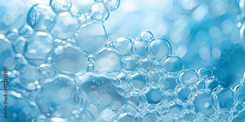 A Serum and bubbles on water background image 