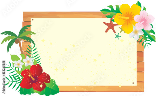 ハワイ　ハイビスカス　トロピカル　フレーム