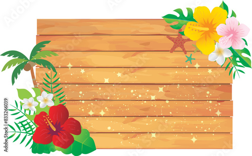 ハワイ　ハイビスカス　トロピカル　フレーム