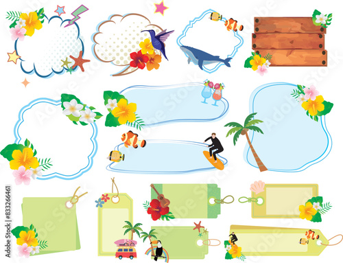 ハワイ　ハイビスカス　トロピカル　フレーム