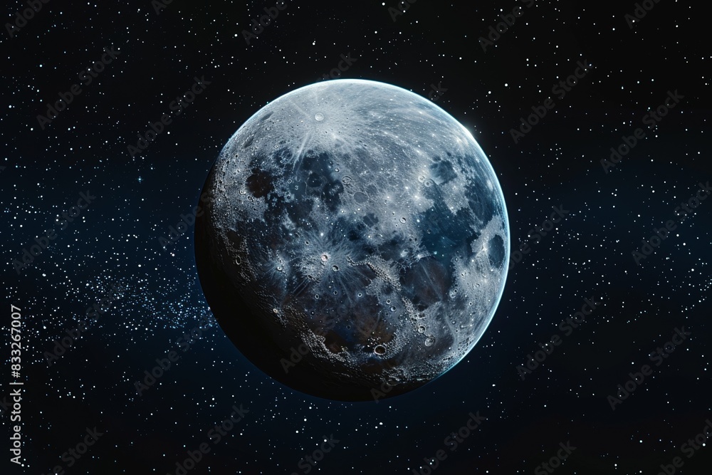 Stunning high-resolution image of the moon surrounded by the vastness of space, showcasing its detailed cratered surface and beauty. Stunning high-resolution image of the moon surrounded by the vastness of space, showcasing its detailed cratered surface and beauty.