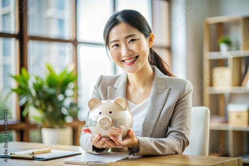 Asian business woman working with trade and finance partnership, investment bankers and institutional investors working closely on trade and finance deals. managing institutional assets effectively.