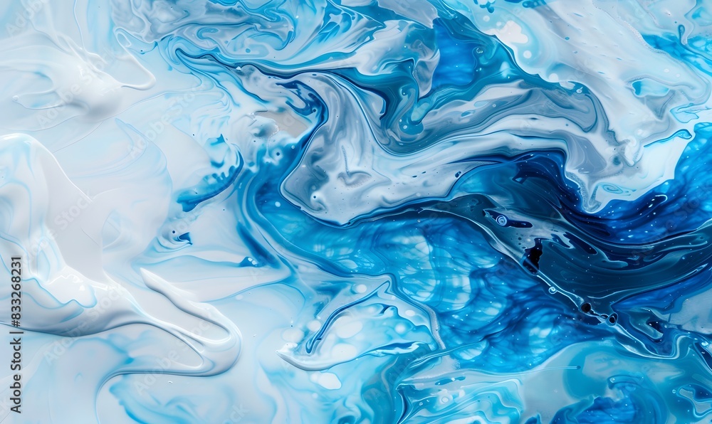 liquid dark and light blue acrylic ink that can be used as background, Generative AI liquid dark and light blue acrylic ink that can be used as background, Generative AI