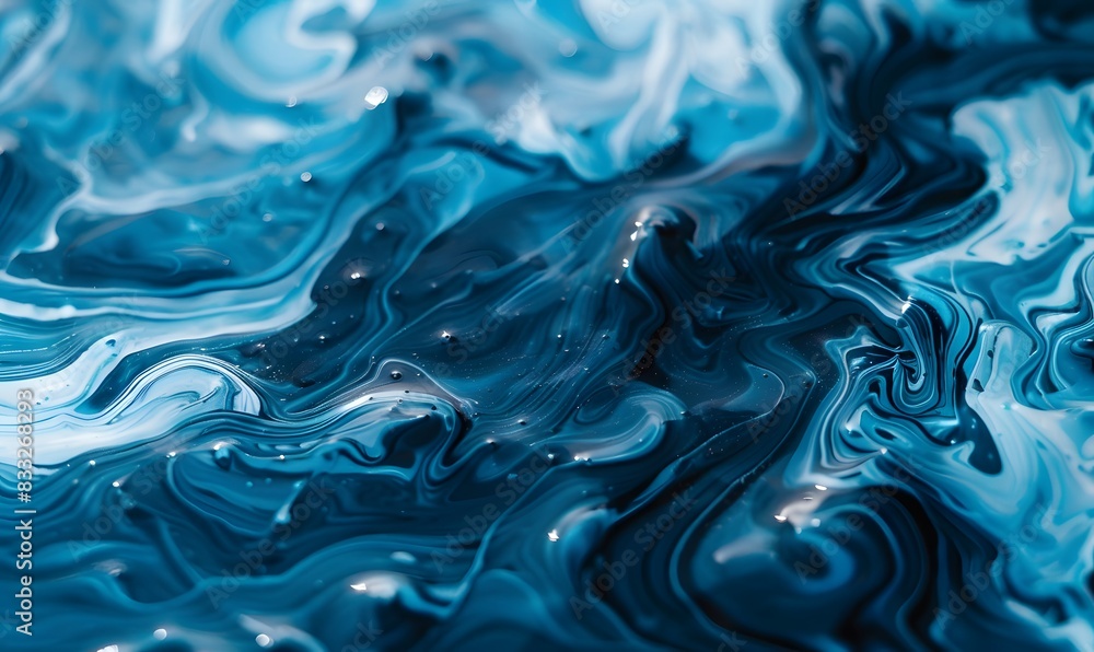 liquid dark and light blue acrylic ink that can be used as background, Generative AI liquid dark and light blue acrylic ink that can be used as background, Generative AI