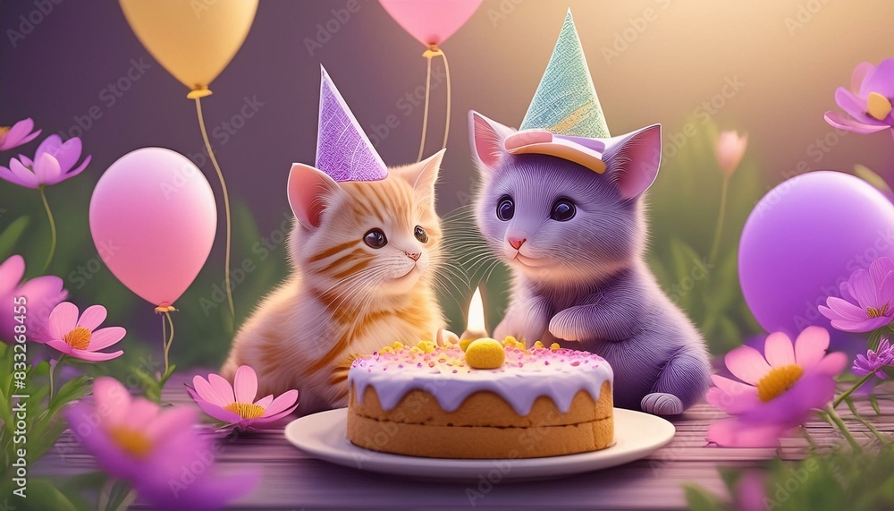 Fototapeta premium cat and cake