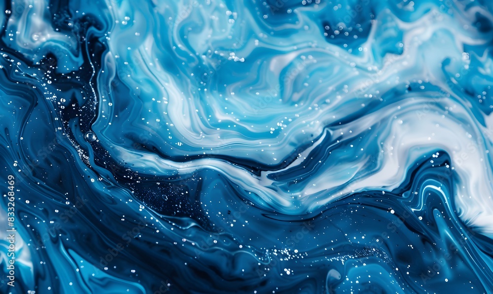 liquid dark and light blue acrylic ink that can be used as background, Generative AI liquid dark and light blue acrylic ink that can be used as background, Generative AI