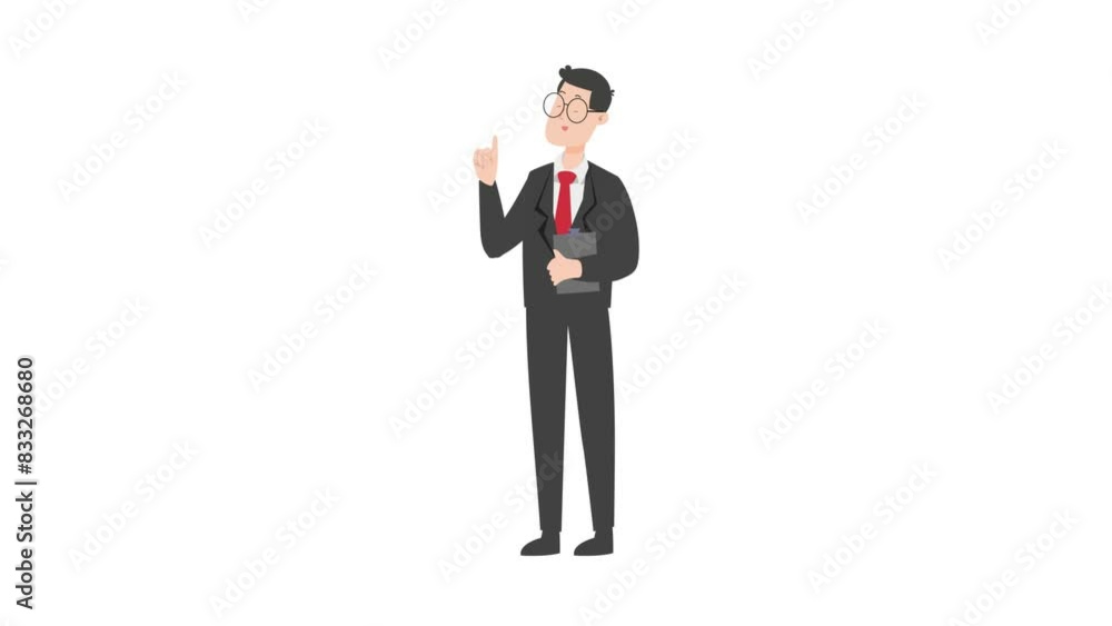 Businessman holding clipboard and thinking Businessman holding clipboard and thinking