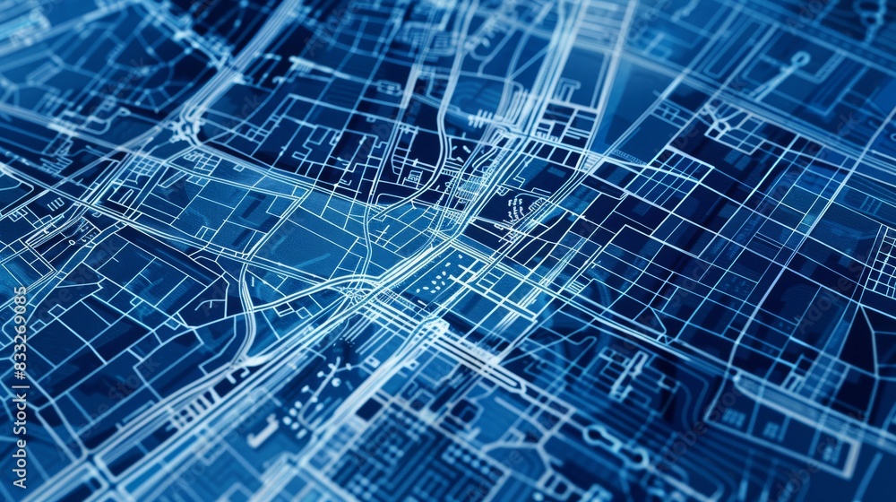Urban Planning Tech: Digital blueprints of city layouts and public transit systems in a schematic design. Urban Planning Tech: Digital blueprints of city layouts and public transit systems in a schematic design.