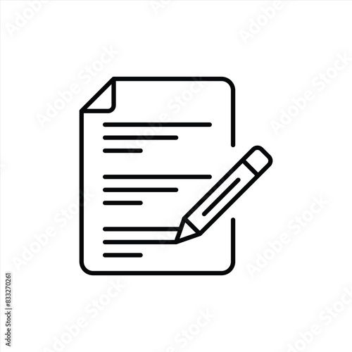 document icon. document page with pencil, write icon. vector illustration