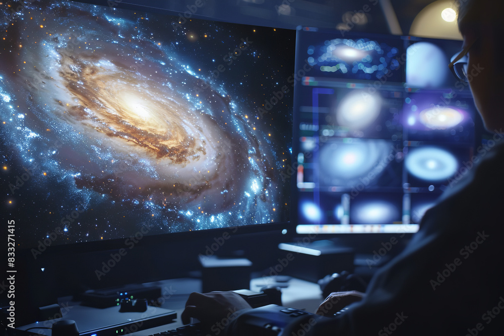 Obraz premium Discovering the Cosmos: Space Telescope Images of Distant Galaxies 