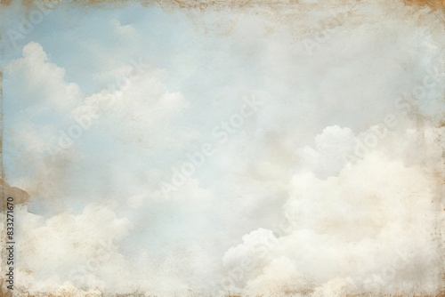 Ephemera style of pale the cloud and sky border painting outdoors texture. photo