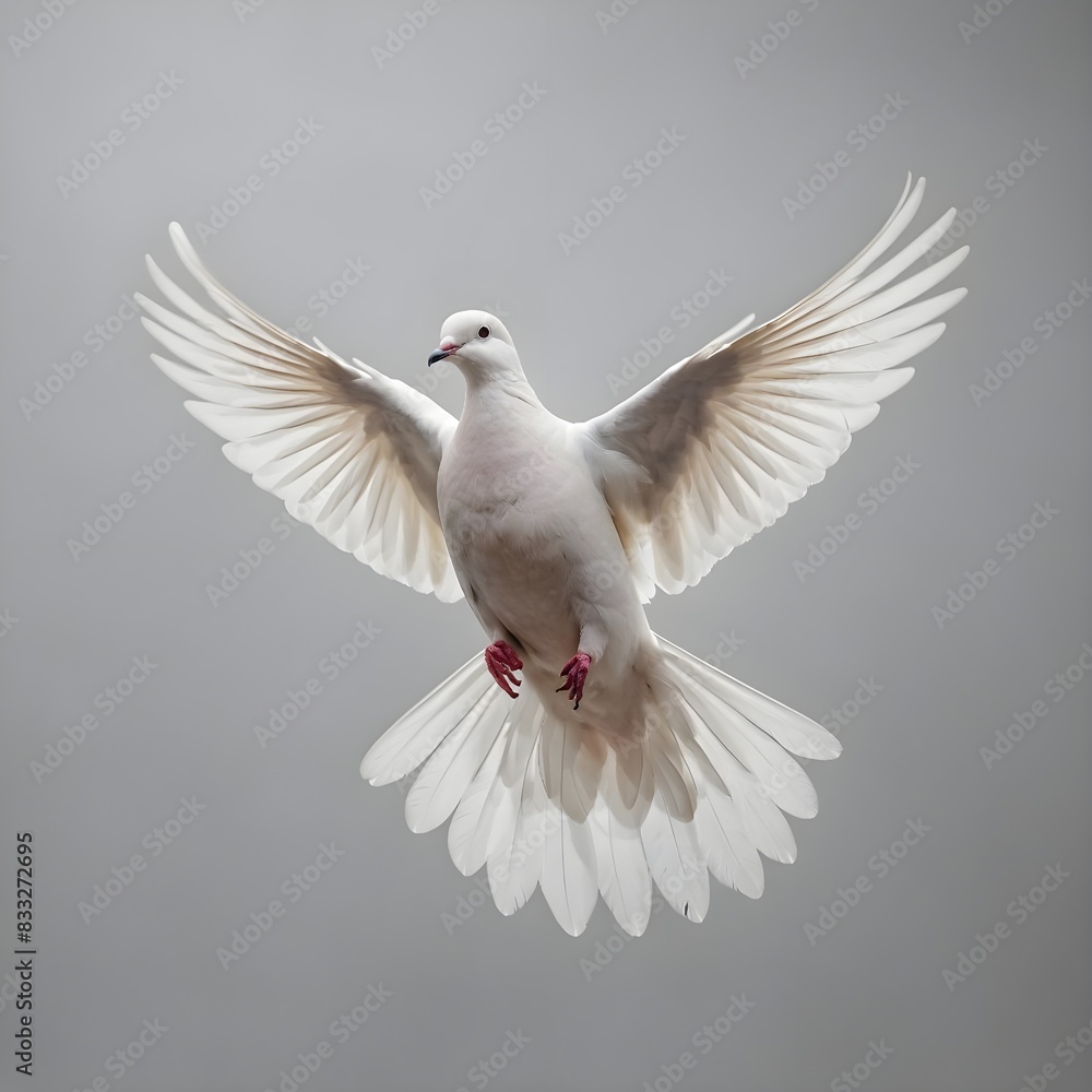 a white dove with a red legs in a white background a white dove with a red legs in a white background