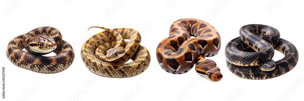 Collection of snake isolated on transparent background. Generated AI Collection of snake isolated on transparent background. Generated AI