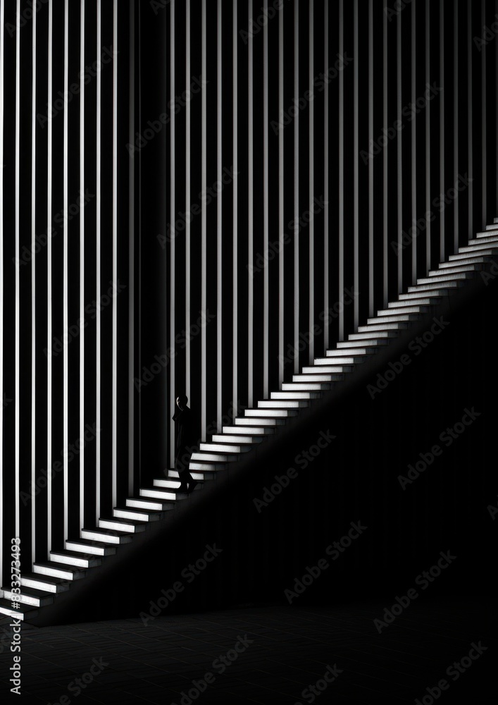 Fototapeta premium Photography of people walking architecture black white.