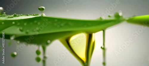 the aloe vera plant and its extracted oil, set against a neutral studio backdrop. Ideal for health and wellness advertising