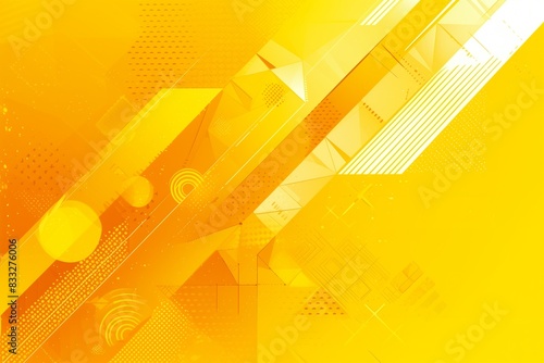 Bright yellow color modern geometric banner