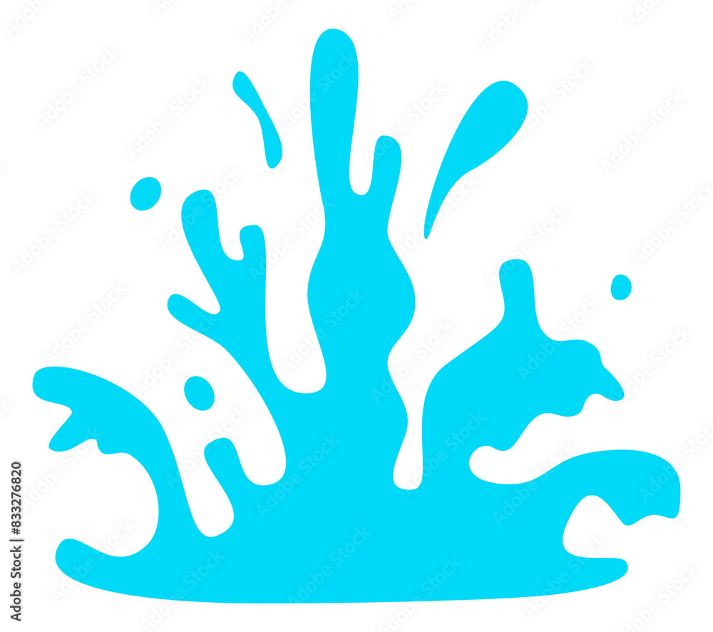 Water splash blue silhouette. Flowing blue liquid Water splash blue silhouette. Flowing blue liquid