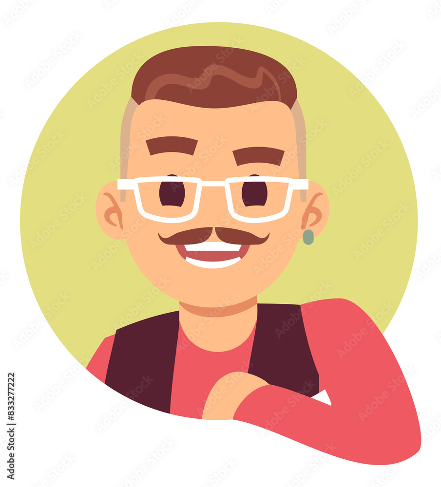 Man round web picture. Color middle aged person portrait Man round web picture. Color middle aged person portrait