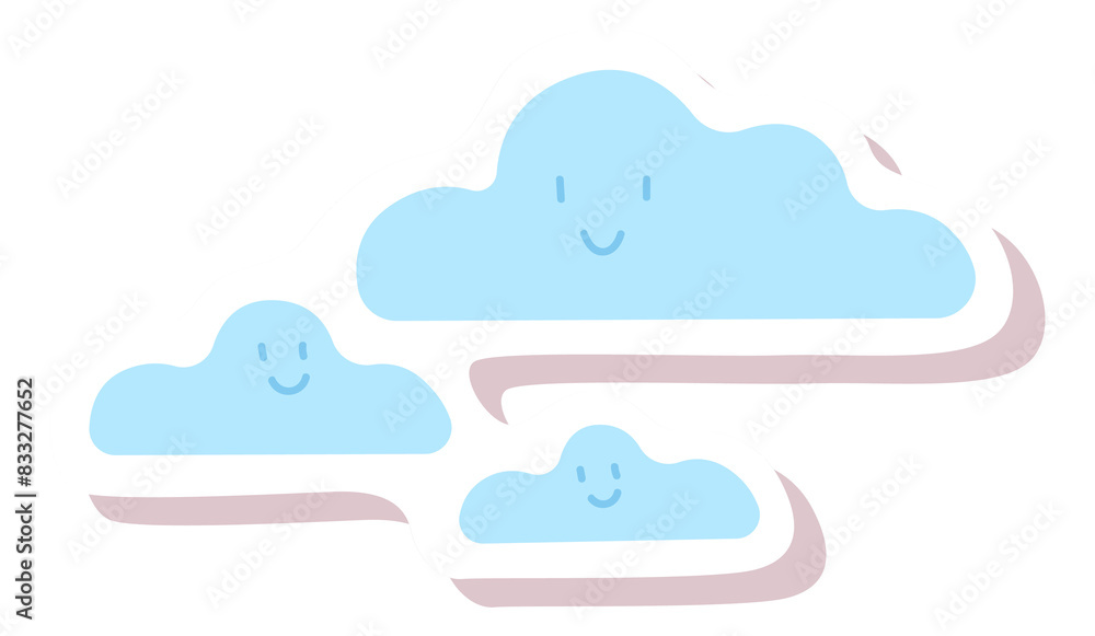 Clouds cute sticker. Cute weather sky element Clouds cute sticker. Cute weather sky element