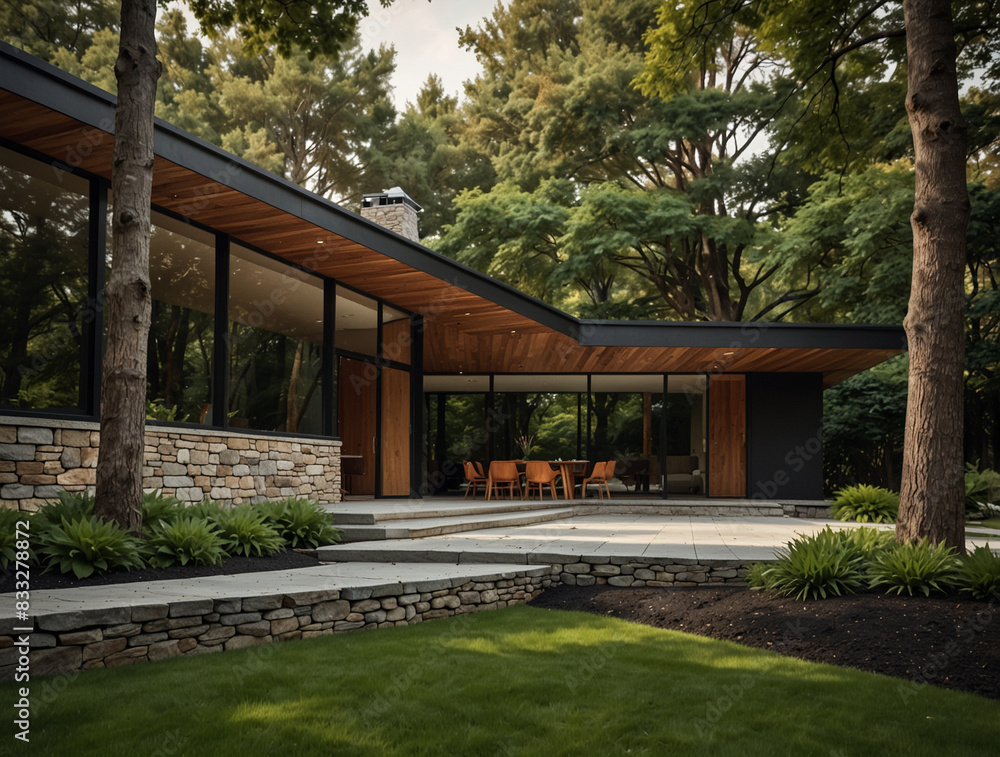 Mid-Century Modern Home in Wooded Setting Mid-Century Modern Home in Wooded Setting