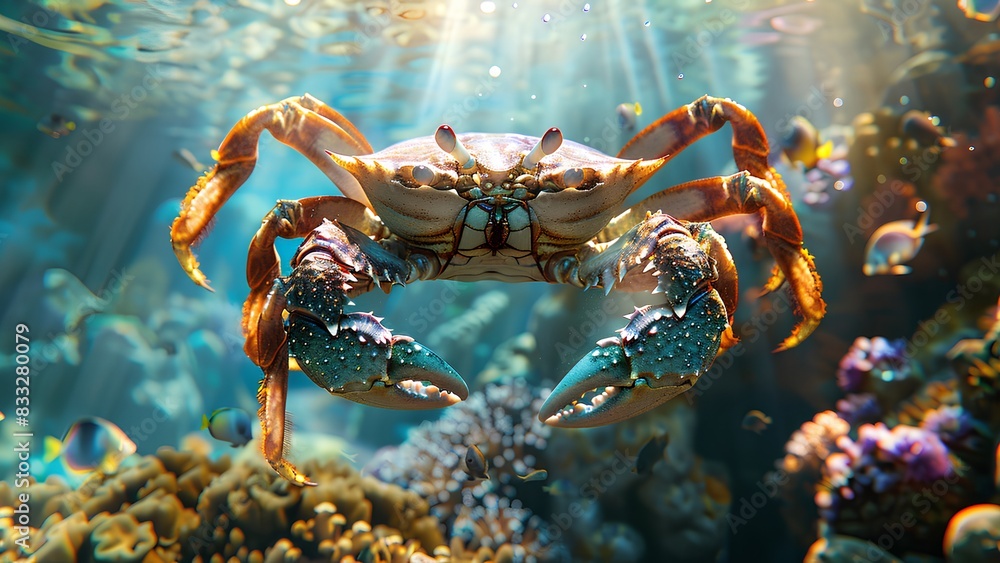 blue crab in the sea blue crab in the sea