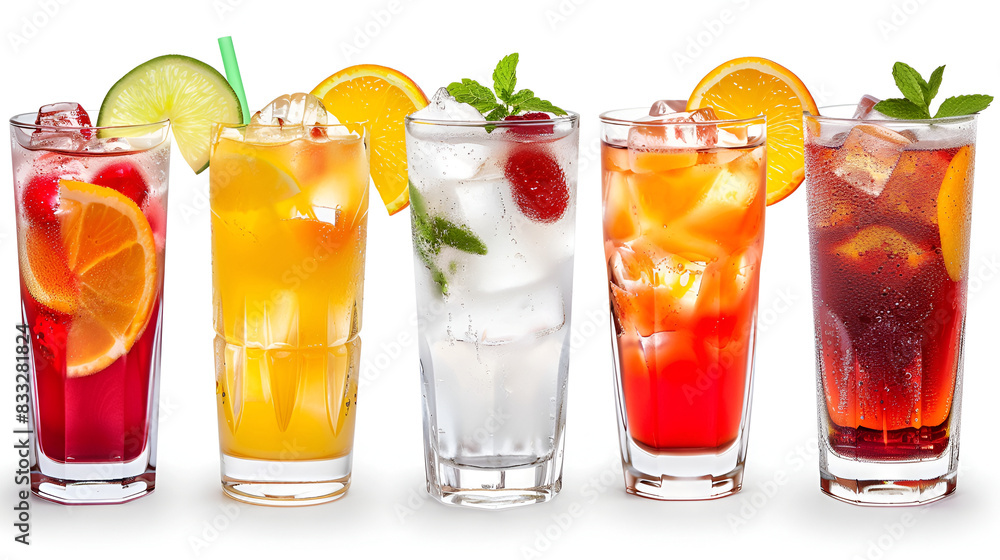 Glasses of fruit drinks with ice cubes isolated on white,A glass of fresh strawberry, orange and kiwi juice reflected on white background. Shallow depth of field,Set of fresh cold tea with fruits
Glasses of fruit drinks with ice cubes isolated on white,A glass of fresh strawberry, orange and kiwi juice reflected on white background. Shallow depth of field,Set of fresh cold tea with fruits