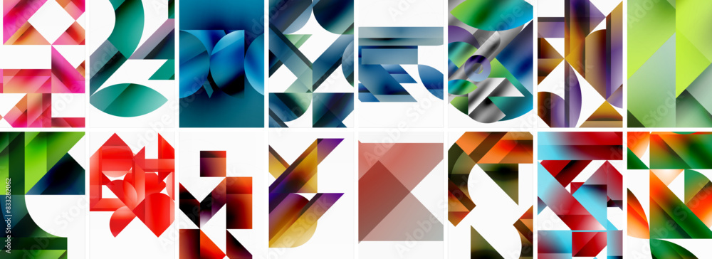 Set of abstract minimal geometric backgrounds with lines, circles and triangles. Vector Illustration For Wallpaper, Banner, Background, Card, Book Illustration, landing page Set of abstract minimal geometric backgrounds with lines, circles and triangles. Vector Illustration For Wallpaper, Banner, Background, Card, Book Illustration, landing page