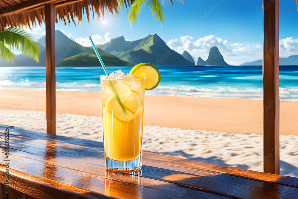 The cold lemonade of the beach bar, the background of the tropical ocean,
Summer Beach Background Poster Banner Illustration Design, ai The cold lemonade of the beach bar, the background of the tropical ocean,
Summer Beach Background Poster Banner Illustration Design, ai